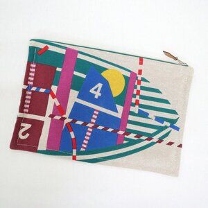 Hermes Pouch Optimist 24 Toile Ash Green Multicolor